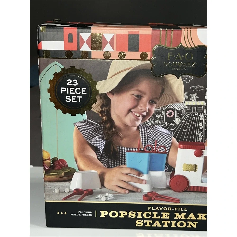 FAO SCHWARZ Flavor‎ Fill Popsicle Making Station 23 Piece Set 2019 Ages 6+ New